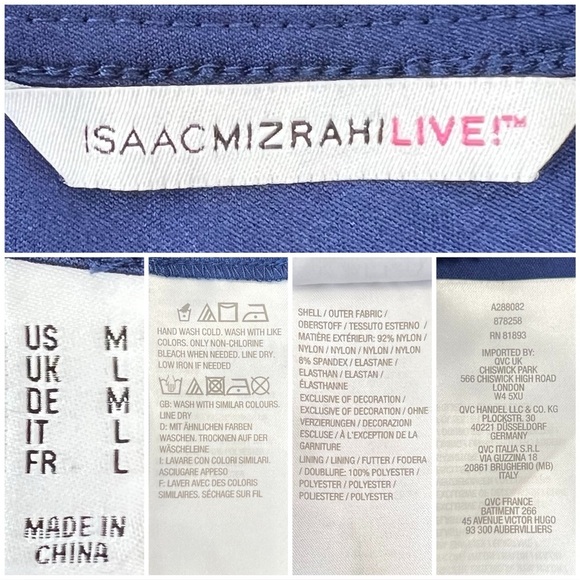 Isaac Mizrahi Dress Stretch Lace Sheath Short Sleeve Navy Blue US Medium M - Picture 6 of 16